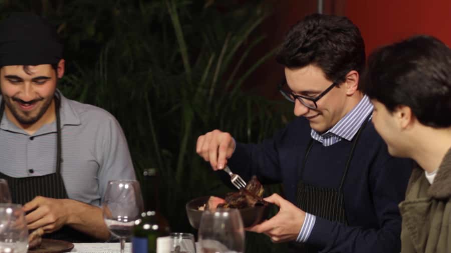 Secrets of Asado in Buenos Asado, BBQ and Dinner - Making chimichurri and preparing the meat